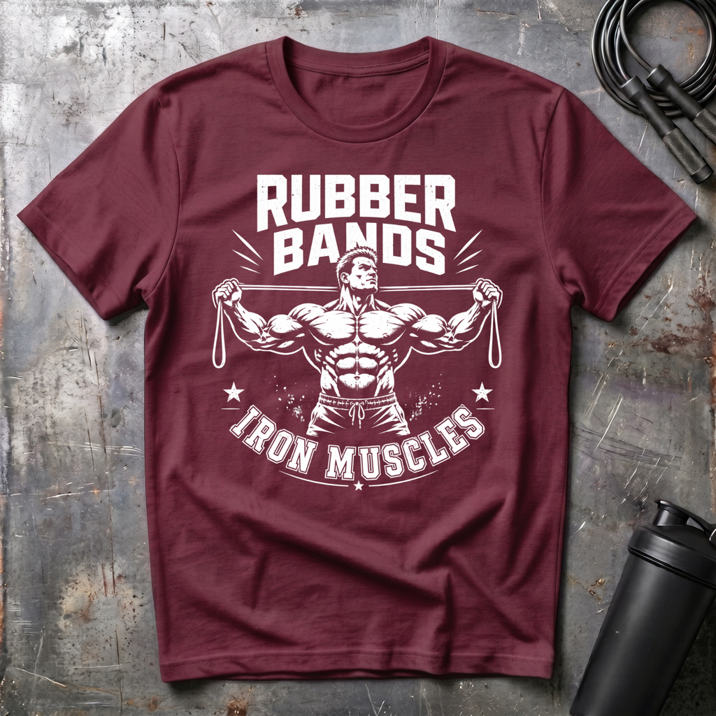 RUBBER BANDS IRON MUSCLES T-Shirt