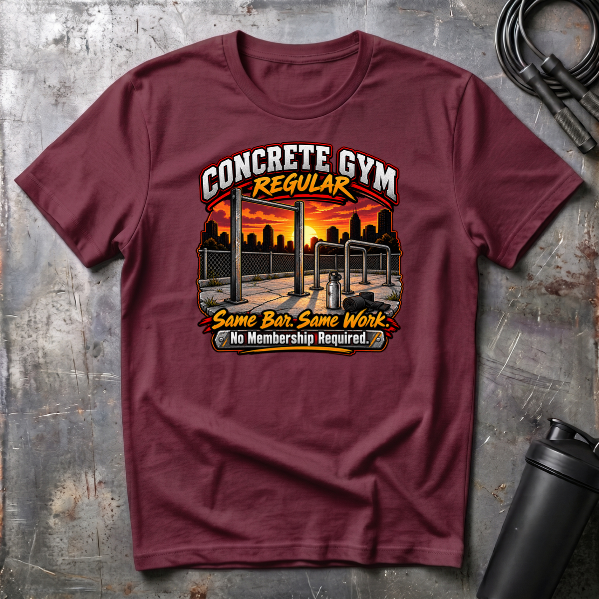 CONCRETE GYM REGULAR SAME BAR. SAME WORK T-Shirt