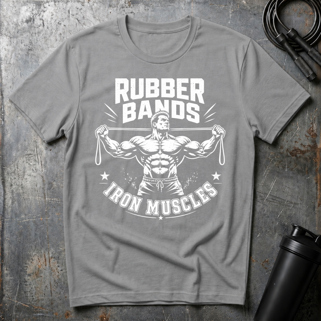 RUBBER BANDS IRON MUSCLES T-Shirt