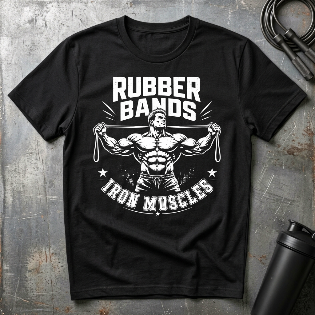 RUBBER BANDS IRON MUSCLES T-Shirt