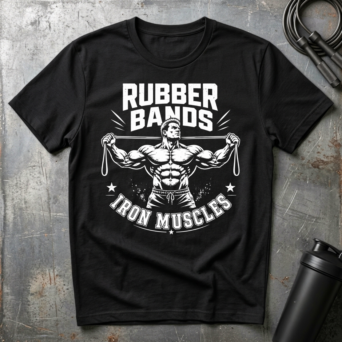 RUBBER BANDS IRON MUSCLES T-Shirt