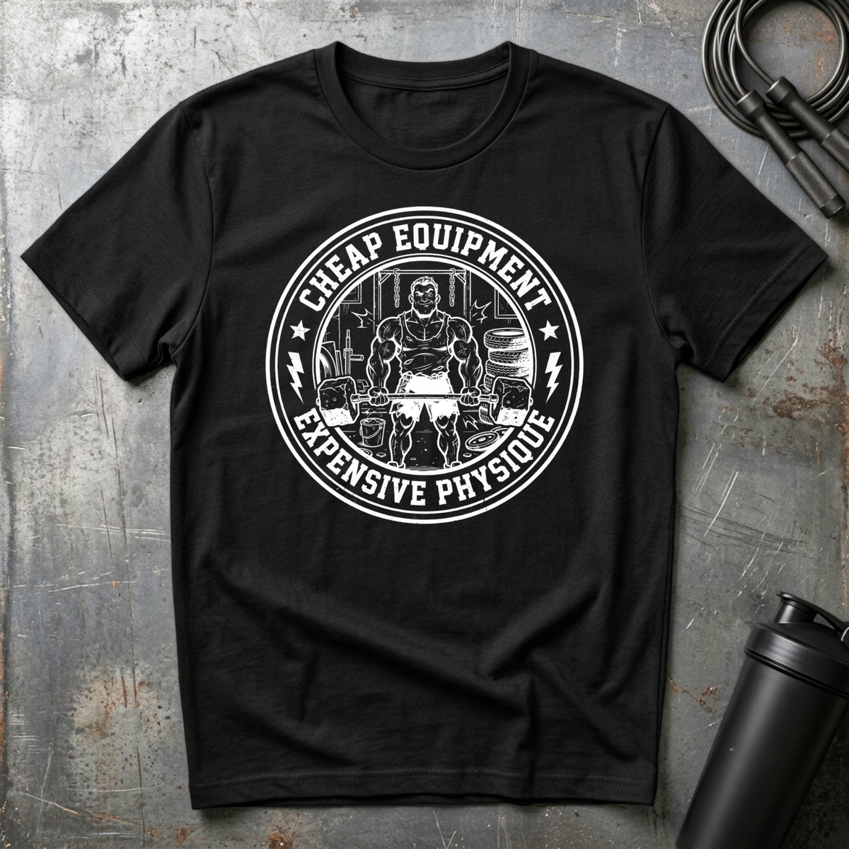 CHEAP EQUIPMENT EXPENSIVE PHYSIQUE T-Shirt