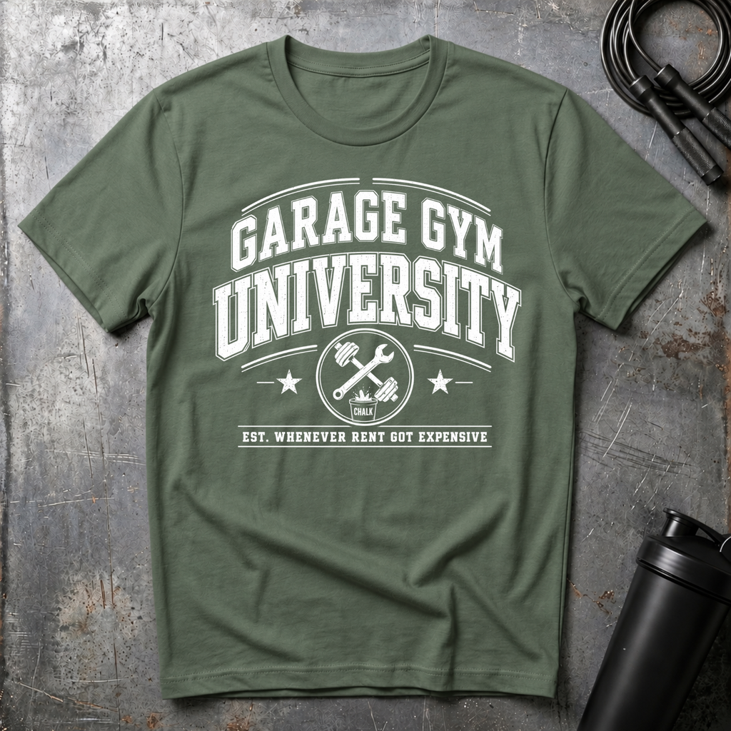 GARAGE GYM UNIVERSITY WHEN EVER RENT GOT EXPENSIVE T-Shirt