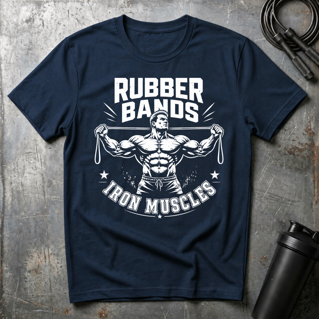 RUBBER BANDS IRON MUSCLES T-Shirt