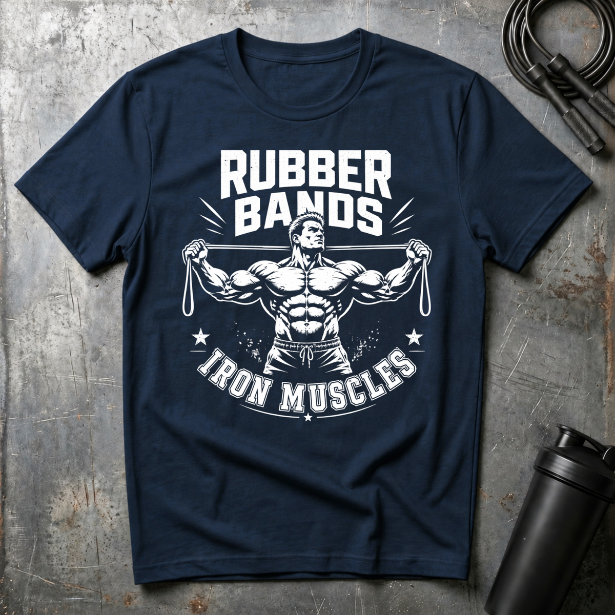 RUBBER BANDS IRON MUSCLES T-Shirt